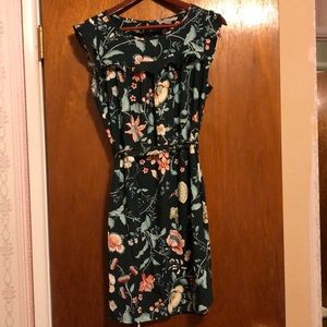 Belted floral dress